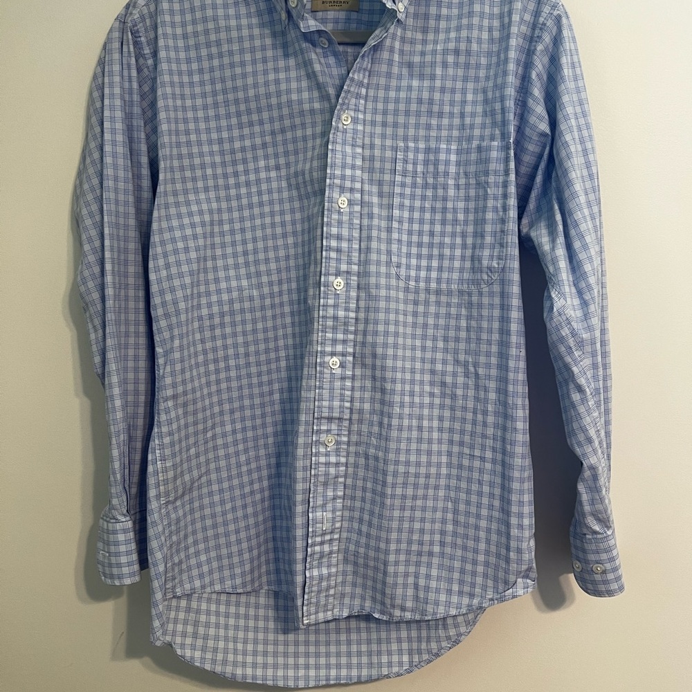 Burberry Blue Casual Button Down Shirt